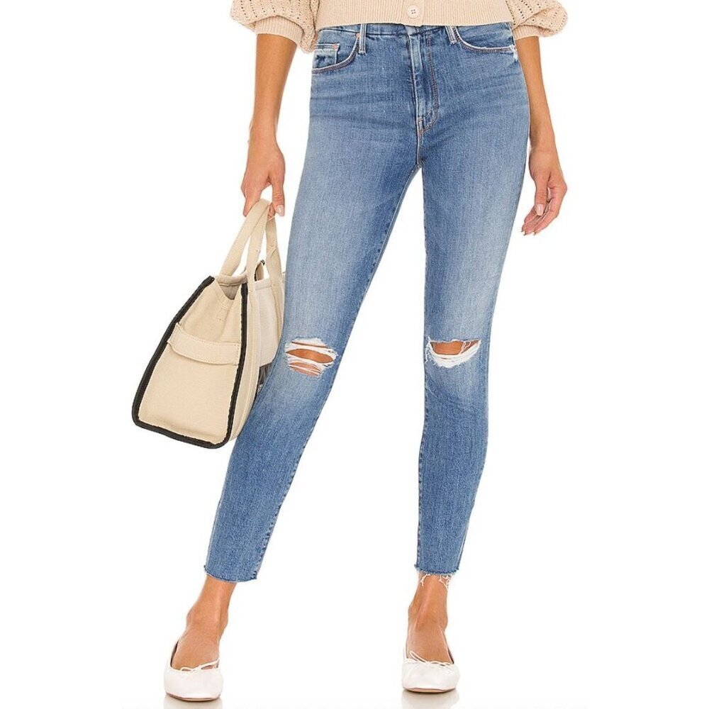 Mother The Looker Ankle Fray in Not Cut & Pasted Size 27